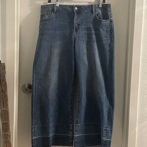 Anne Fontaine sz 44 x 25” Baiona Denim Jean Dark Wash Ankle Length Wide Legged